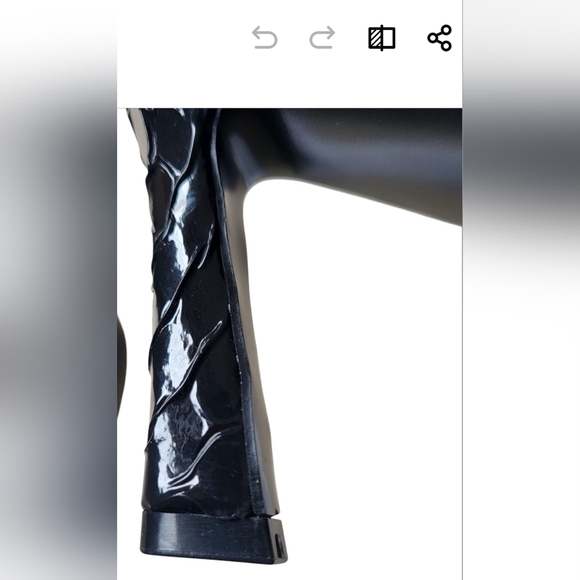 Steve Madden Leena Pointed Toe Heeled Side Zip Bootie Fish Scale Black Size 7 - Picture 4 of 10